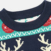 Navy Christmas Deers Knitted Sweater