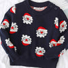 Navy Multi Santa Faces Knitted Sweater