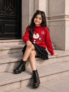 Red White Bear Knitted Winter Cardigan, Christmas Sweater for Kids