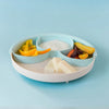 Healthy Meal Suction Plate with Dividers Set | Vanilla/Aqua