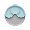 Healthy Meal Suction Plate with Dividers Set | Grey/Aqua