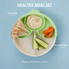 Healthy Meal Suction Plate with Dividers Set | Vanilla/Key Lime