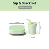 Sip & Snack- Suction Bowl with Sippy Cup Feeding Set | Key Lime/ Key Lime