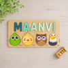 Personalised Wooden Name Puzzle- Fauna (4 Elements with Name on Top)