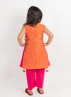 Rust-Pink Embroidered Kurta Set