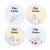 Round waterproof name labels - Unicorn Magic