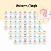 Round waterproof name labels - Unicorn Magic