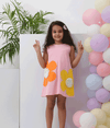 Pink Floral Pom Pom Dress