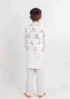 White Bird Kurta, Jacket And Pyjama Set-3 Pc