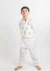 White Bird Kurta, Jacket And Pyjama Set-3 Pc