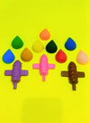 Handmade Holi Theme Shaped Crayon | Set of 12