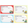 Personalised School Book Labels | Cute Contruction Vehicles