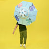 Blue Dino, Unique Spanish Patio Style Kids Umbrella, 5-12 years, Blue - Little Surprise BoxBlue Dino, Unique Spanish Patio Style Kids Umbrella, 5-12 years, Blue