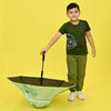 Blue Dino, Unique Spanish Patio Style Kids Umbrella, 5-12 years, Blue - Little Surprise BoxBlue Dino, Unique Spanish Patio Style Kids Umbrella, 5-12 years, Blue