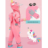 Bright Pink Magical Unicorn Theme All Over Jumpsuit / Playsuit Raincoat for Kids - Little Surprise BoxBright Pink Magical Unicorn Theme All Over Jumpsuit / Playsuit Raincoat for Kids