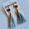 Christmas earrings accessories party wear, Grey Flowy hanging Reindeer - Little Surprise BoxChristmas earrings accessories party wear, Grey Flowy hanging Reindeer