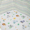 Organic Fitted Cot Sheet- Safari Animals