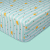 Organic Fitted Cot Sheet- Sky Lines