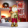 Furry Gold & Maroon Self standing Santa Christmas Table Décor, 28 inches /70 cms ht - Little Surprise BoxFurry Gold & Maroon Self standing Santa Christmas Table Décor, 28 inches /70 cms ht
