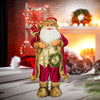 Furry Gold & Maroon Self standing Santa Christmas Table Décor, 28 inches /70 cms ht - Little Surprise BoxFurry Gold & Maroon Self standing Santa Christmas Table Décor, 28 inches /70 cms ht