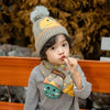 Grey Dino Kids Winter Cap & Neck Muffler Set