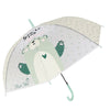 Light Green, Translucent Kelly-Jo all over teddy paws Rain and All-season Umbrella for Kids & Adults