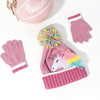 Muave Frill Unicorn Winter Cap Beanie & matching Gloves, 2 pcs set, 3yrs- 8yrs - Little Surprise BoxMuave Frill Unicorn Winter Cap Beanie & matching Gloves, 2 pcs set, 3yrs- 8yrs