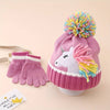 Muave Frill Unicorn Winter Cap Beanie & matching Gloves, 2 pcs set, 3yrs- 8yrs - Little Surprise BoxMuave Frill Unicorn Winter Cap Beanie & matching Gloves, 2 pcs set, 3yrs- 8yrs