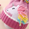 Muave Frill Unicorn Winter Cap Beanie & matching Gloves, 2 pcs set, 3yrs- 8yrs - Little Surprise BoxMuave Frill Unicorn Winter Cap Beanie & matching Gloves, 2 pcs set, 3yrs- 8yrs