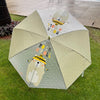 Olive Green, Translucent Rock and Roll Kelly Jo Teddy print with polka dots, Rain and All - season Umbrella for Kids & Adults - Little Surprise BoxOlive Green, Translucent Rock and Roll Kelly Jo Teddy print with polka dots, Rain and All - season Umbrella for Kids & Adults