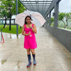 Pink Translucent Bunny Hugs, Rain and All-season Umbrella for Kids & Adults