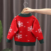 Red Flakes Reindeer Christmas Sweater