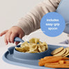 Roll & Go Mealtime Silicone Mat with Spoon | Ocean Blue