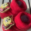 Shimmer Red Lucky Chinese New Year Cat christmas themed Booties/Socks for Christmas Party, 0-12 months - Little Surprise BoxShimmer Red Lucky Chinese New Year Cat christmas themed Booties/Socks for Christmas Party, 0-12 months