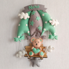 Personalised Name Hanging |Minty Green Teddy On a Swing