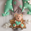 Personalised Name Hanging |Minty Green Teddy On a Swing