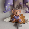 Personalised Name Hanging |Dreamy Lavender Teddy On a Swing