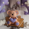 Personalised Name Hanging |Dreamy Lavender Teddy On a Swing