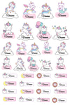 Personalised 3D Name Stickers | Unicorn