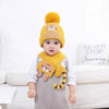 Yellow Bear woven Stretchable Woolen Winter Cap for Kids with Matching Neck Muffler Set (3-10yrs) - Little Surprise BoxYellow Bear woven Stretchable Woolen Winter Cap for Kids with Matching Neck Muffler Set (3-10yrs)