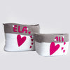 Doodle Hearts | Cotton Rope Baskets (Set Of 2| Pink)