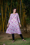 Salmon Floral Maternity & Nursing Kurta