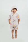 Linen Printed Co-Ord Set with Bucket Hat