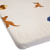 Animals Around The World Baby Cot Fitted Sheet, White