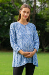 Pastel Blue Pintucks Maternity & Nursing Top