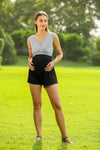 Black Over Bump Stretchable Maternity Shorts