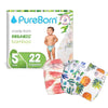 PureBorn Printed Diapers, Size 5 (11 - 18kg), 22 Counts