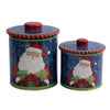 Cheerful Santa Claus Canisters (Set of 2)
