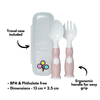 Ergonomic Fork & Spoon Set with Travel Case- Blush