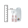 Ergonomic Fork & Spoon Set with Travel Case- Blush